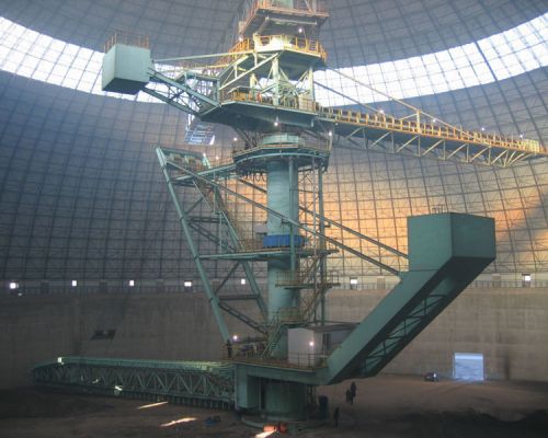 Круговий штабелер із верхнім штабелюванням і реклаймером збоку